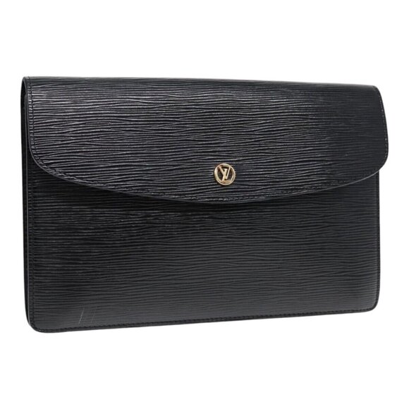 LOUIS VUITTON Epi Montaigne 27 Clutch Bag Black - Picture 1 of 16